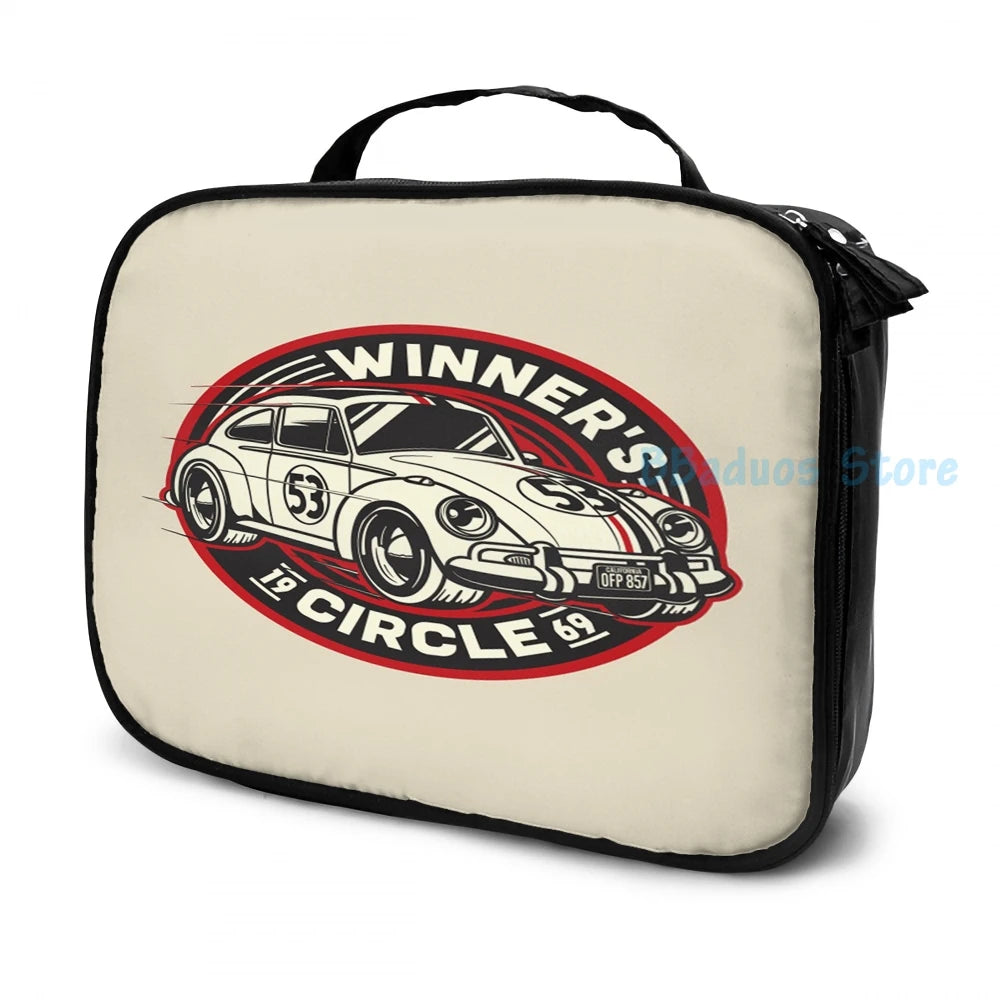 Funny Graphic Biker Herbie USB Charge Backpack School Travel Laptop Bag