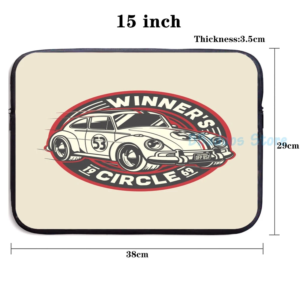 Funny Graphic Biker Herbie USB Charge Backpack School Travel Laptop Bag