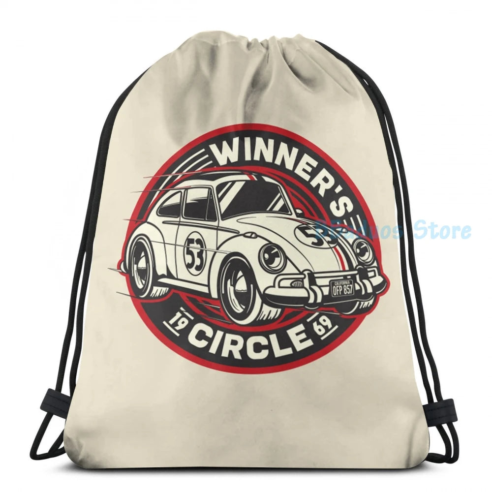 Funny Graphic Biker Herbie USB Charge Backpack School Travel Laptop Bag