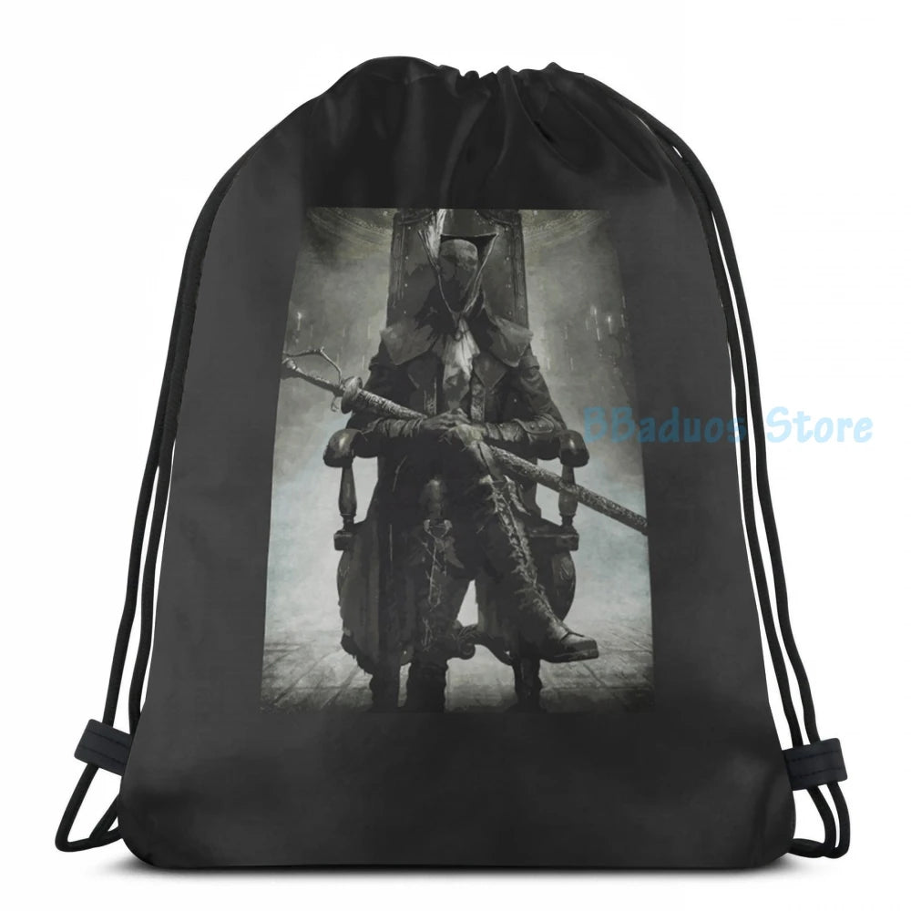 Bloodborne Graphic Backpack USB Charge School Travel Laptop Bag