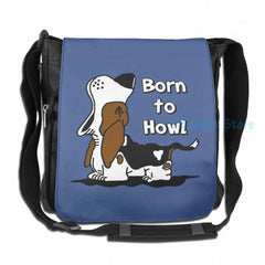 Born to Howl Basset Hound USB Charge Backpack School Travel Laptop Bag