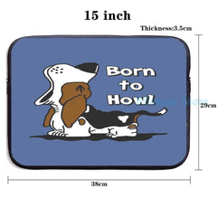 Born to Howl Basset Hound USB Charge Backpack School Travel Laptop Bag