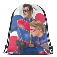 Funny Graphic Bubbles Captain Man and Kid Danger USB Charge Backpack