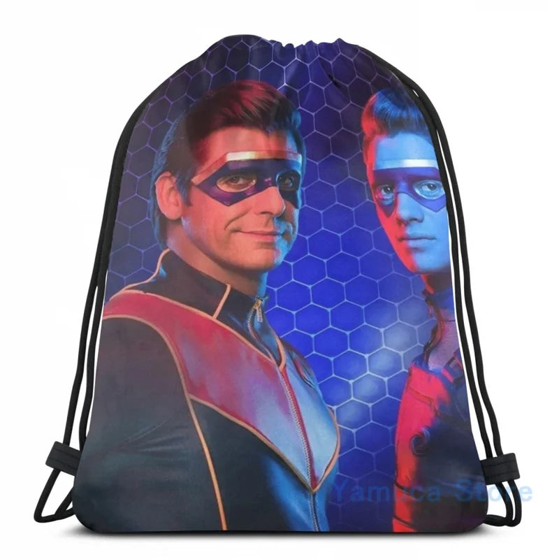 Funny Graphic Captain Man and Kid Danger USB Charge Backpack