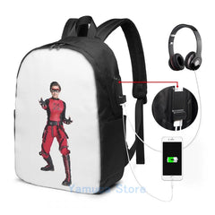 Funny Graphic Print Chapa Danger Force USB Charge Backpack