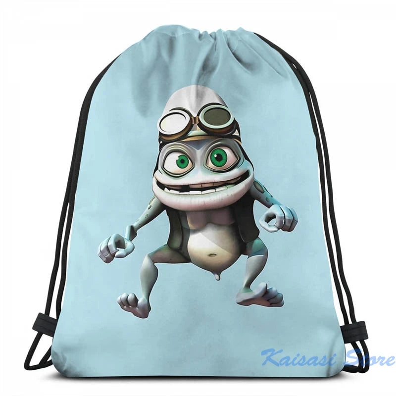 Funny Graphic Crazy Frog Backpack USB Charge School Travel Laptop Bag