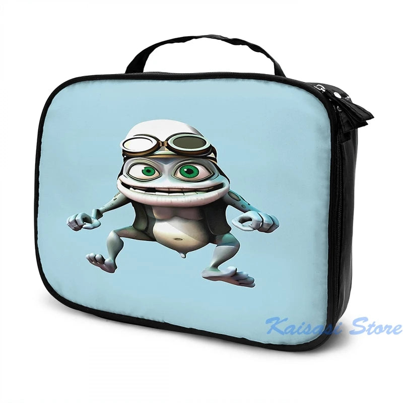 Funny Graphic Crazy Frog Backpack USB Charge School Travel Laptop Bag