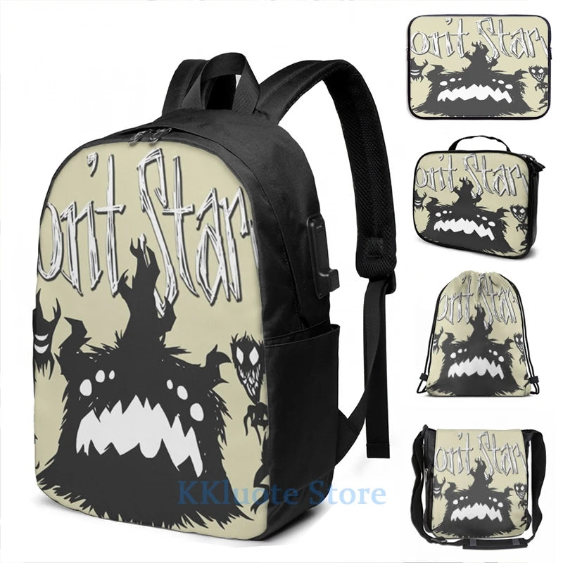 Graphic print DST Shadow Pieces USB Charge Backpack