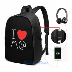 Funny Eddsworld Matt Graphic Print USB Charge Backpack School Travel Laptop Bag