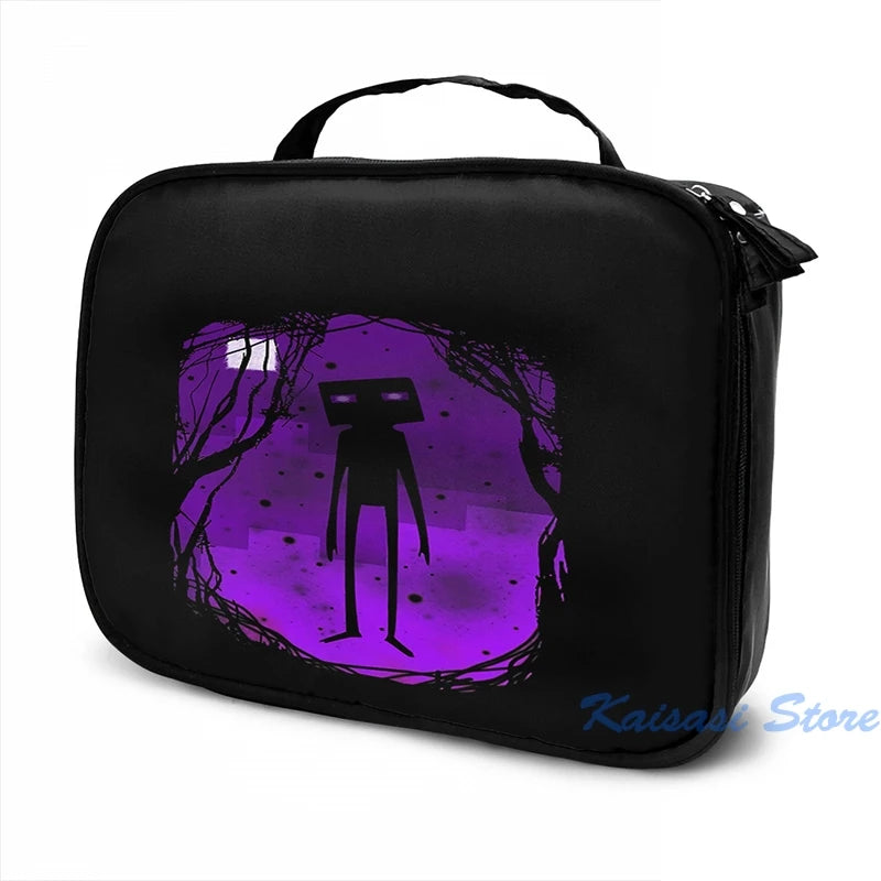 Funny Enderman USB Charge Backpack School Travel Laptop Bag
