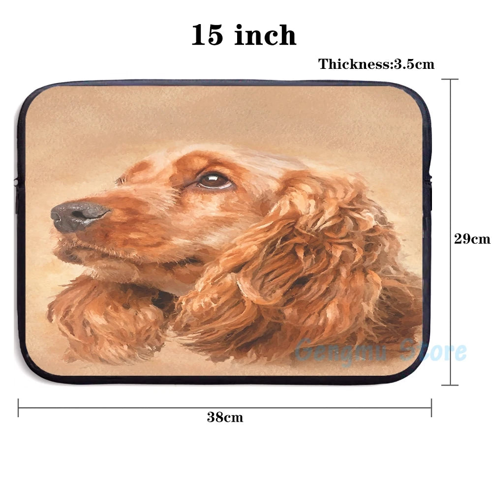 Graphic Print Cocker Spaniel Dog USB Charge Backpack for Travel