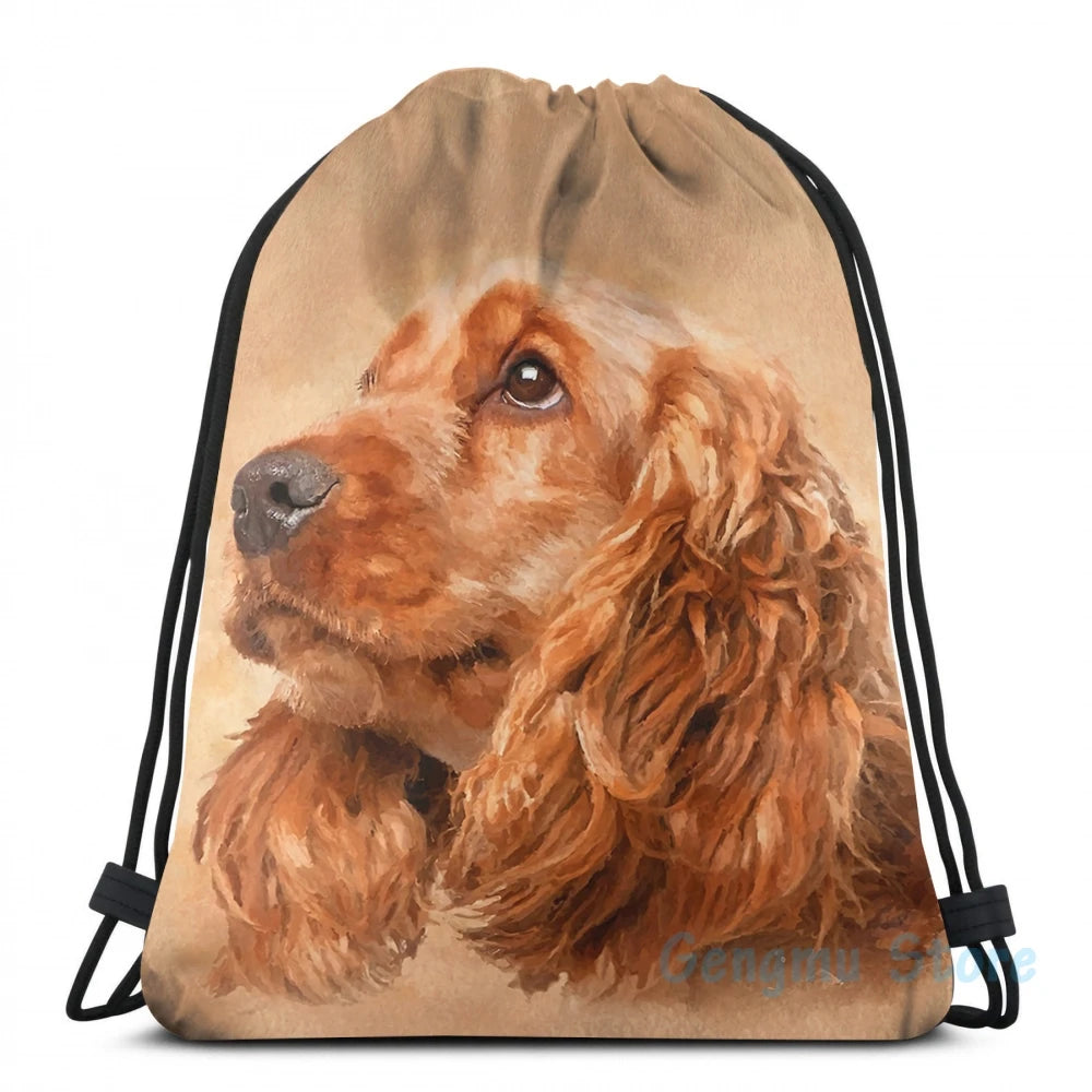 Graphic Print Cocker Spaniel Dog USB Charge Backpack for Travel