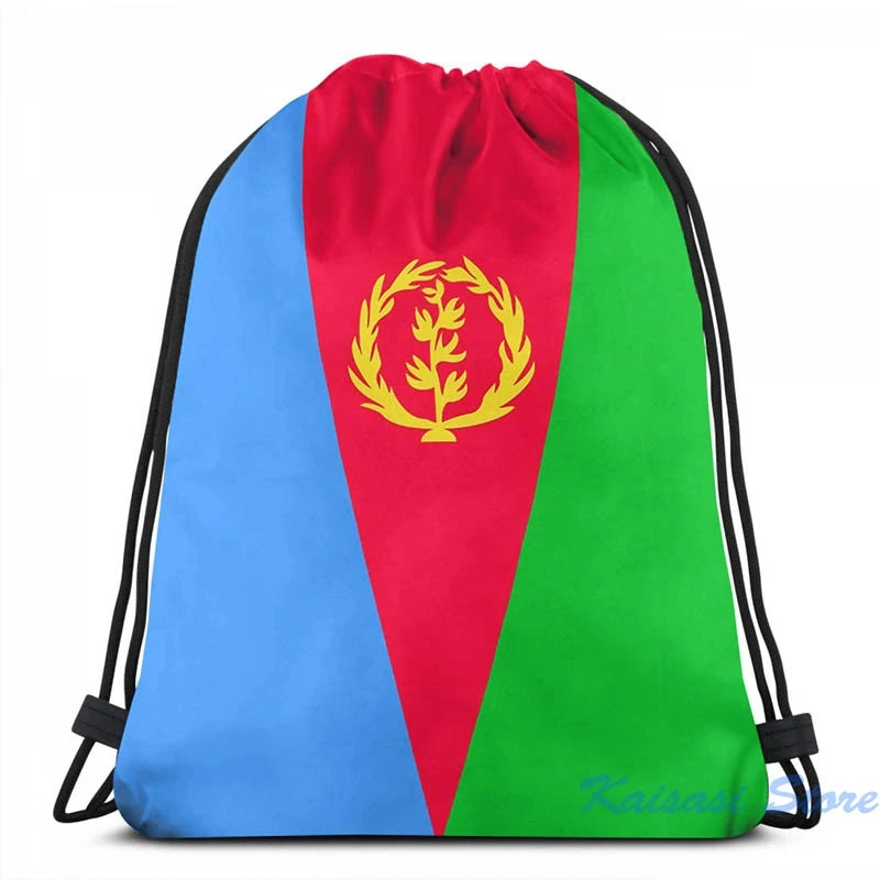 Funny Eritrea Flag Banner USB Charge Backpack School Travel Laptop Bag