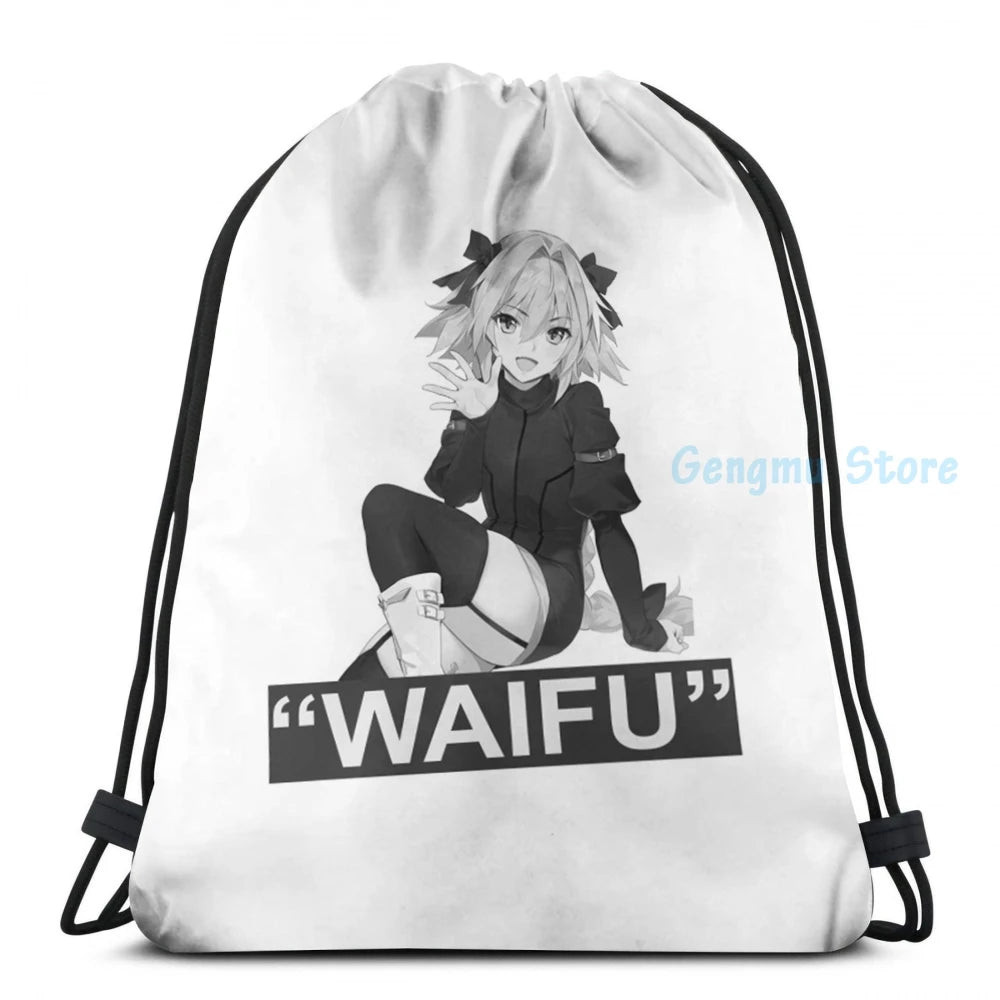 Funny Graphic print Astolfo Waifu USB Charge Backpack School Travel bag