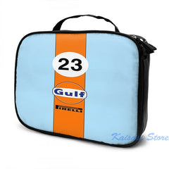 Gulf Oil Racing Colours USB Charge Backpack Men School Bags Women Bag Travel Lap