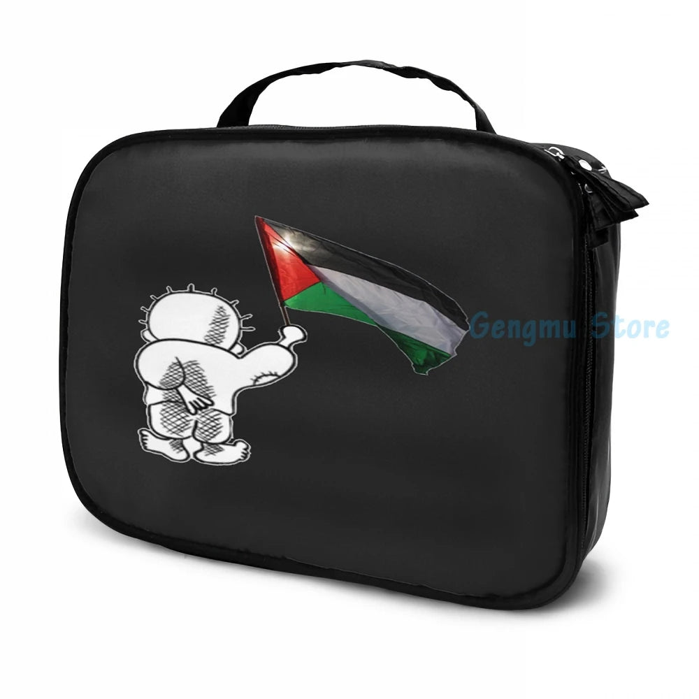 Funny Handala Symbol USB Charge Backpack School Travel Laptop Bag