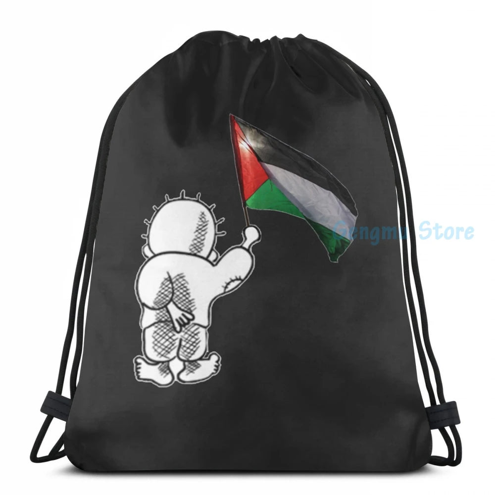 Funny Handala Symbol USB Charge Backpack School Travel Laptop Bag