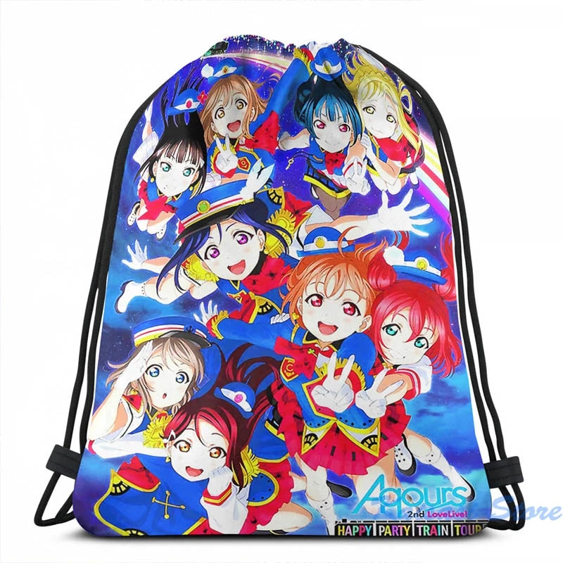 Happy Party Train Aqours USB Charge Backpack School Bag