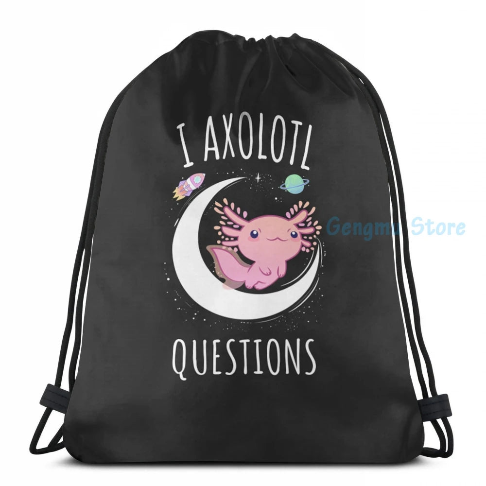 Funny Axolotl Questions USB Charge Backpack for School Travel