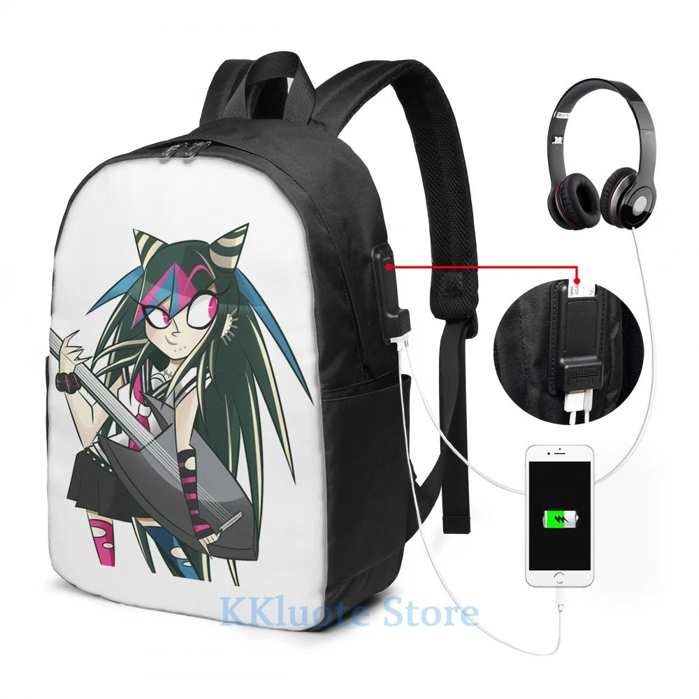 Funny Graphic Ibuki Mioda USB Backpack Charge School Travel Laptop Bag