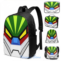 Funny Graphic Jeeg Robot USB Charge Backpack School Travel Laptop Bag