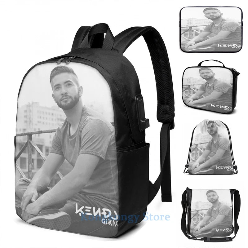 Funny Graphic Print Kendji Girac Gitano USB Backpack