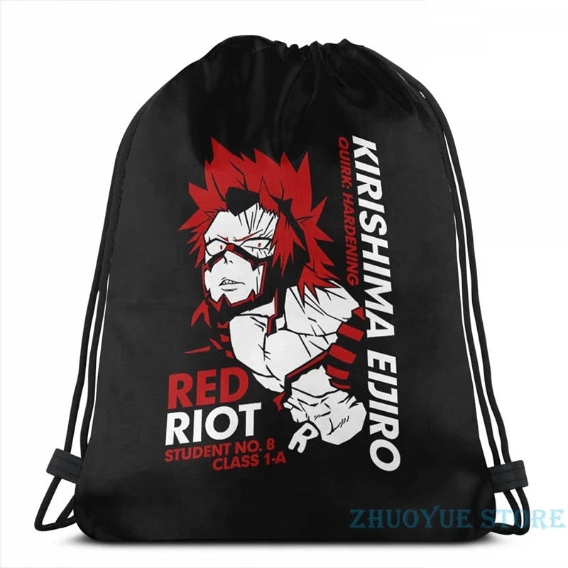 Funny Kirishima Eijiro USB Charge Backpack School Travel Laptop Bag
