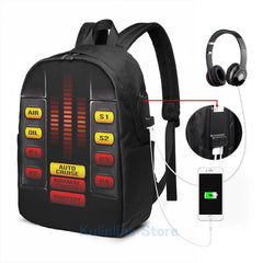 Knight Rider KITT USB Charge Backpack School Travel Bag