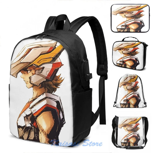 Funny Knights of the Zodiac Saint Seya USB Charge Backpack