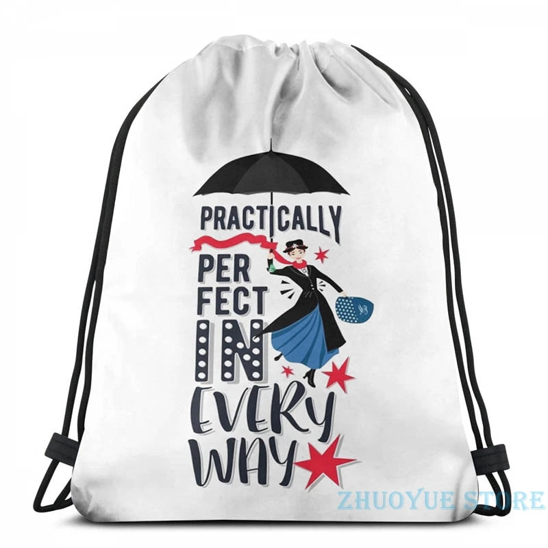 Funny Mary Poppins USB Charge Backpack School Travel Bag