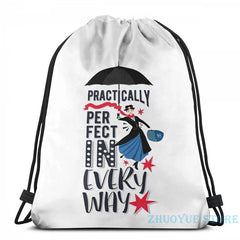 Funny Mary Poppins USB Charge Backpack School Travel Bag