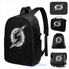 Metroid Samus USB Charge Backpack Men Women Travel Laptop Bag