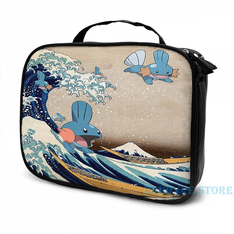 Funny Mudkip Wave USB Charge Backpack School Travel Laptop Bag