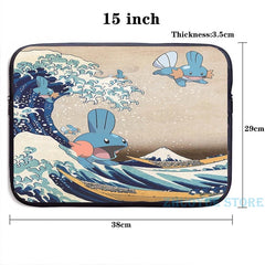 Funny Mudkip Wave USB Charge Backpack School Travel Laptop Bag