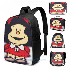 Funny Graphic Phone Cases & Skins + mafalda USB Charge Backpack