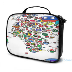 Polandball Countryball World Map USB Charge Backpack School bag