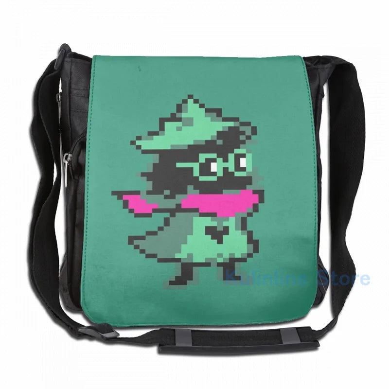 Funny Graphic Print Ralsei USB Charge Backpack School Travel Laptop Bag
