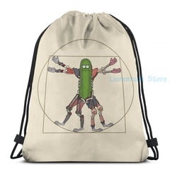 Funny Renaissance Pickle Rick USB Charge Backpack