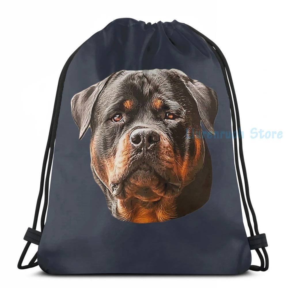 Rottweiler Dog USB Charge Backpack School Travel Laptop Bag