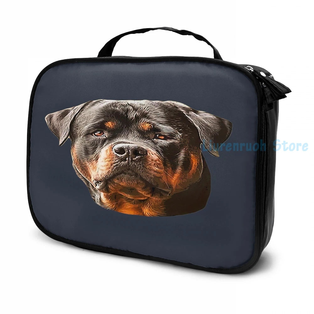 Rottweiler Dog USB Charge Backpack School Travel Laptop Bag