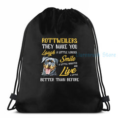 Funny Rottweiler Quote USB Charge Backpack School Bag