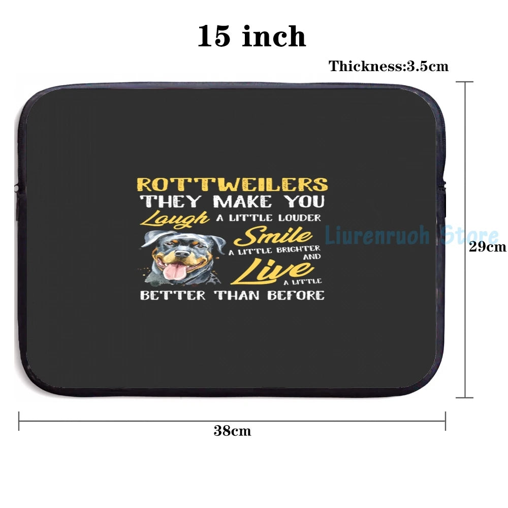 Funny Rottweiler Quote USB Charge Backpack School Bag