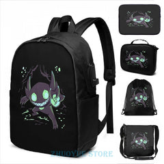 Sableye In A Cave USB Charge Backpack School Travel Laptop Bag