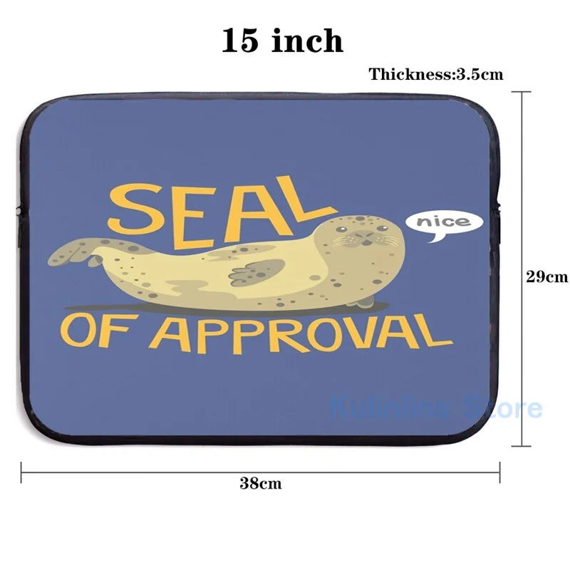 Funny Seal of Approval USB Charge Backpack Men Women Travel Laptop Bag
