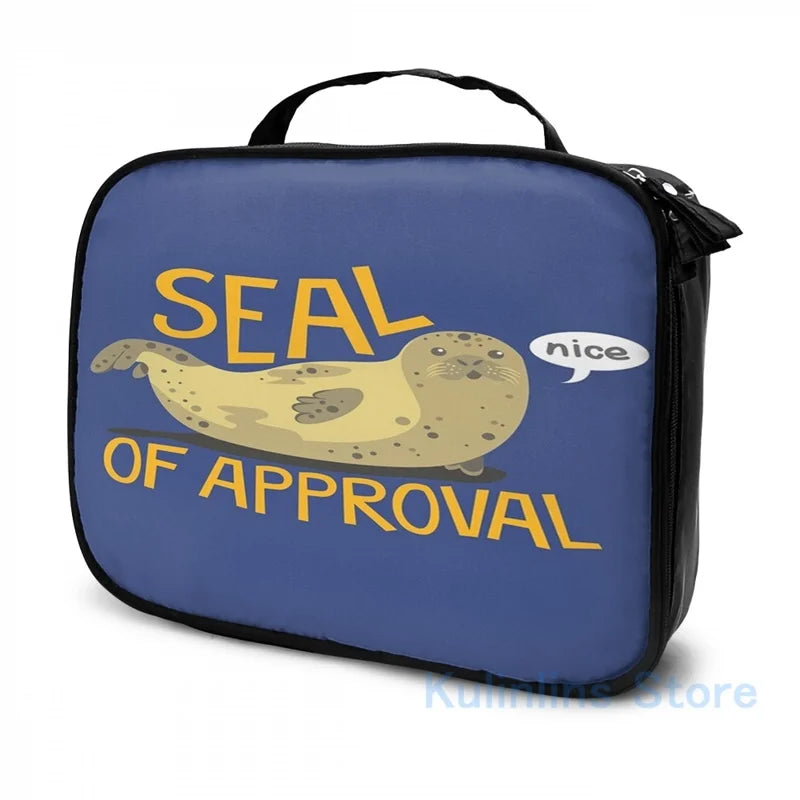Funny Seal of Approval USB Charge Backpack Men Women Travel Laptop Bag