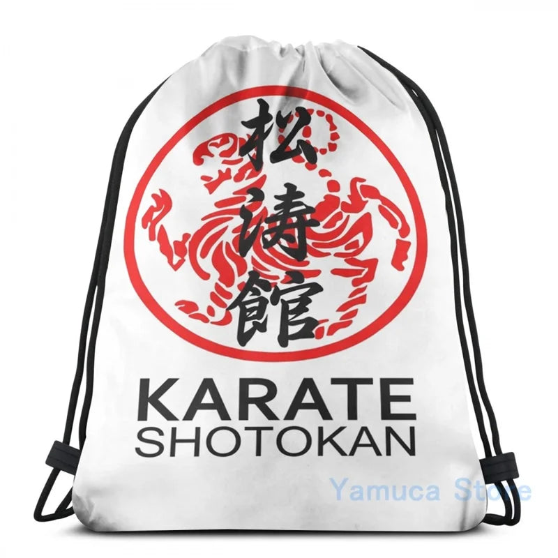 Shotokan Karate Symbol And Kanji USB Charge Backpack School Travel Bag