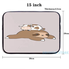 Funny Sloth and Tiny Cow USB Charge Backpack School Travel Laptop Bag
