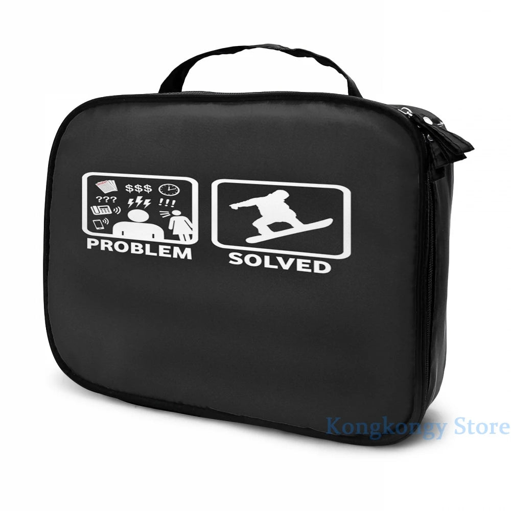 Snowboarding Funny Problem Solved USB Charge Backpack