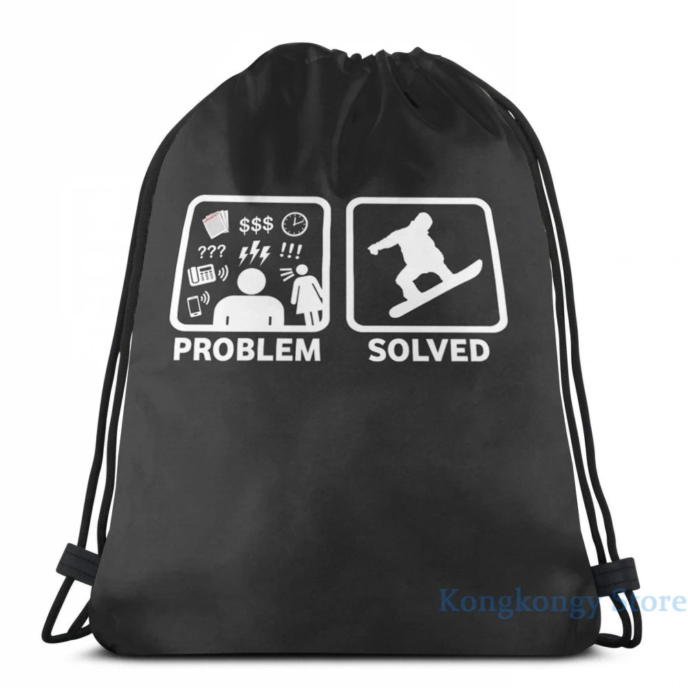 Snowboarding Funny Problem Solved USB Charge Backpack