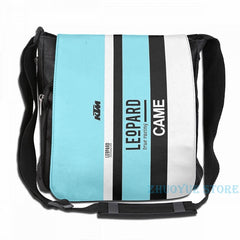 Funny Leopard Racing Backpack USB Charge School Travel Laptop Bag
